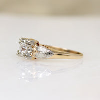 Charming Two-Tone Gold & Diamond Solitaire Ring