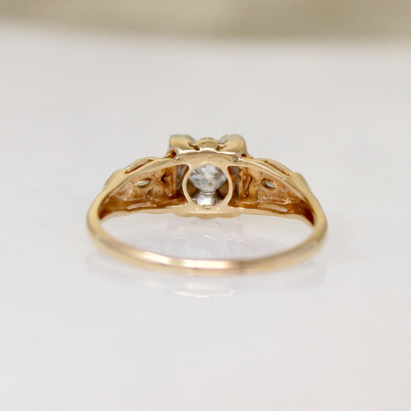 Charming Two-Tone Gold & Diamond Solitaire Ring