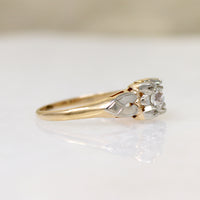 Charming Two-Tone Gold & Diamond Solitaire Ring