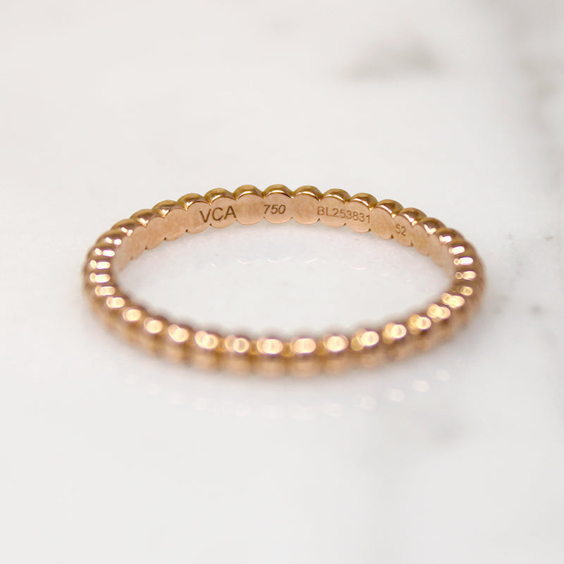 Van Cleef & Arpel 18k Rose Gold Perlée Band