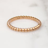 Van Cleef & Arpel 18k Rose Gold Perlée Band