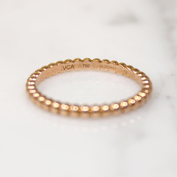 Van Cleef & Arpel 18k Rose Gold Perlée Band