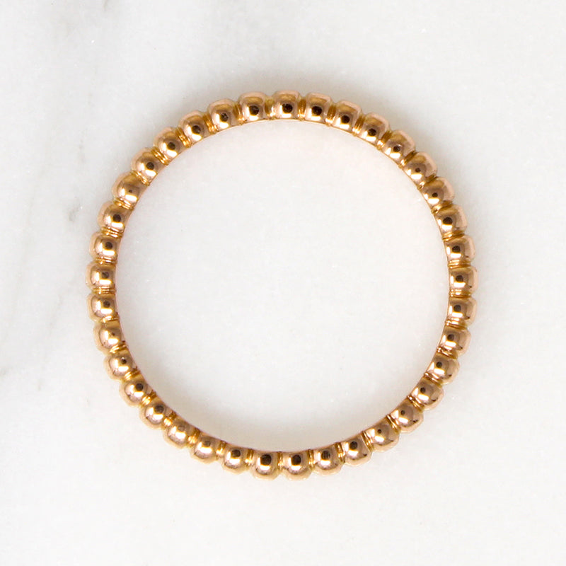 Van Cleef & Arpel 18k Rose Gold Perlée Band