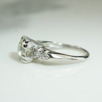 Classic 1940s Old Euro Diamond Platinum Engagement Ring