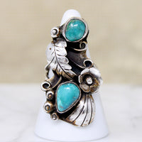 Dramatic Sterling & Turquoise Ring by Phil Chapo