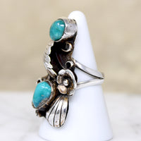 Dramatic Sterling & Turquoise Ring by Phil Chapo