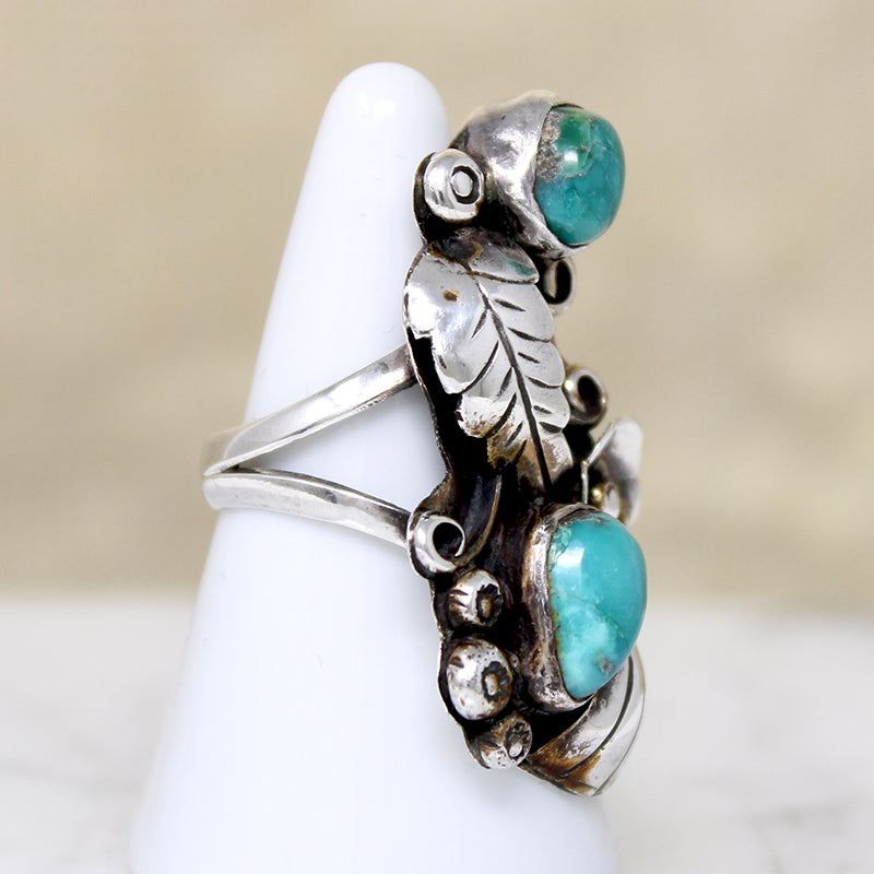 Dramatic Sterling & Turquoise Ring by Phil Chapo