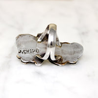 Dramatic Sterling & Turquoise Ring by Phil Chapo