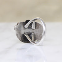Sterling Silver Leaves & Turquoise Ring