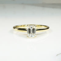 Lovely 18k Yellow Gold Emerald Cut Diamond Solitaire