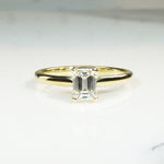 Lovely 18k Yellow Gold Emerald Cut Diamond Solitaire
