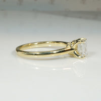 Lovely 18k Yellow Gold Emerald Cut Diamond Solitaire