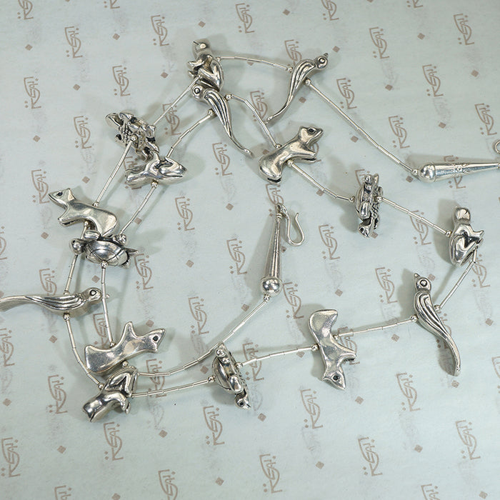 Beautifully Made Vintage Silver Animal Fetish Necklace