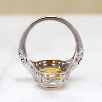 Glowing Citrine in Art Deco Filigree Ring