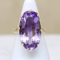 Regal Amethyst in Curlicued Gold Cocktail Ring