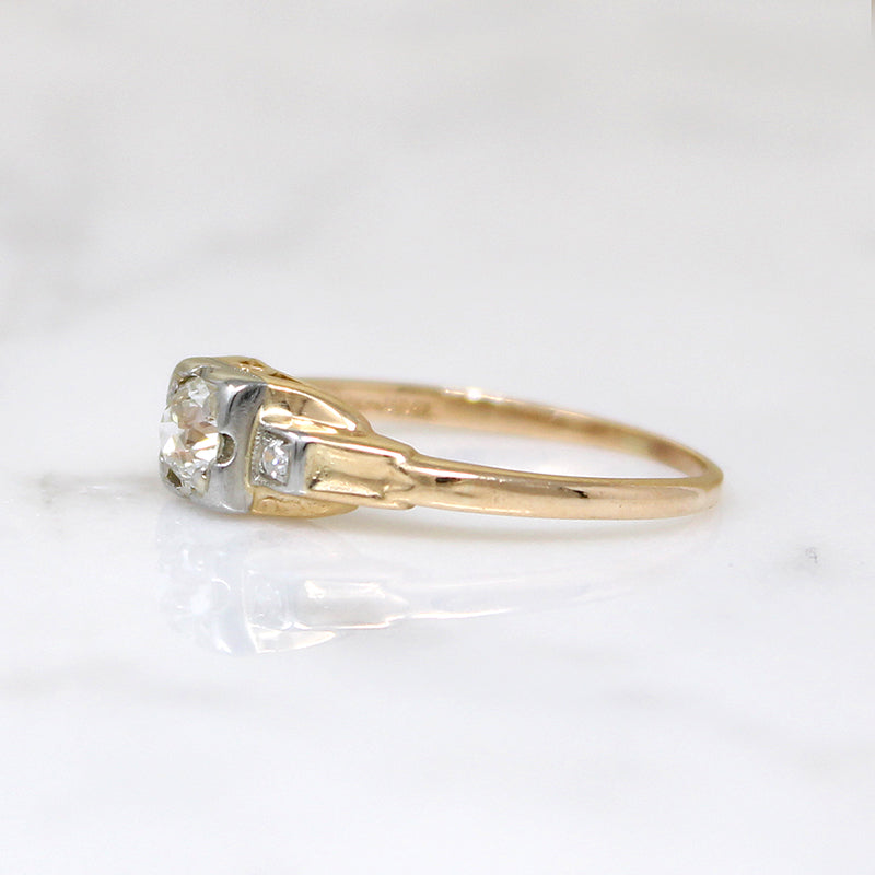 Two-Tone Art Deco Diamond Engagement Ring by Jabel