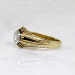 Heavily Engraved Two-Tone Art Deco Diamond Band
