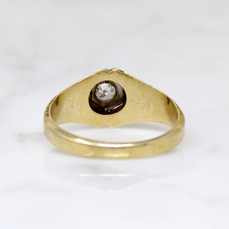 Heavily Engraved Two-Tone Art Deco Diamond Band