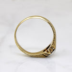 Heavily Engraved Two-Tone Art Deco Diamond Band