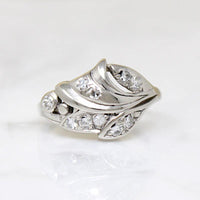Jaunty White Gold & Diamond Leaf Ring