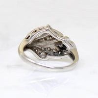 Jaunty White Gold & Diamond Leaf Ring
