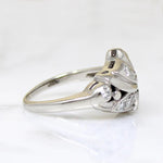 Jaunty White Gold & Diamond Leaf Ring