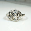 Jaunty Two-Tone Swirl Diamond Ring