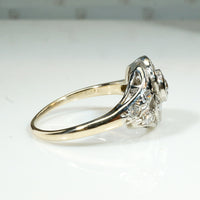Jaunty Two-Tone Swirl Diamond Ring