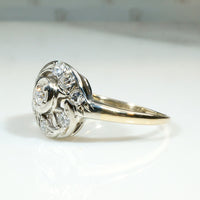 Jaunty Two-Tone Swirl Diamond Ring