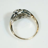 Jaunty Two-Tone Swirl Diamond Ring