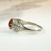 Glittering Cognac-Colored Citrine Filigree Ring