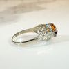 Glittering Cognac-Colored Citrine Filigree Ring