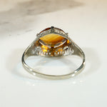 Glittering Cognac-Colored Citrine Filigree Ring