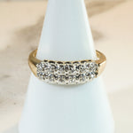 Double Row Diamond Band in Two-Tone Gold