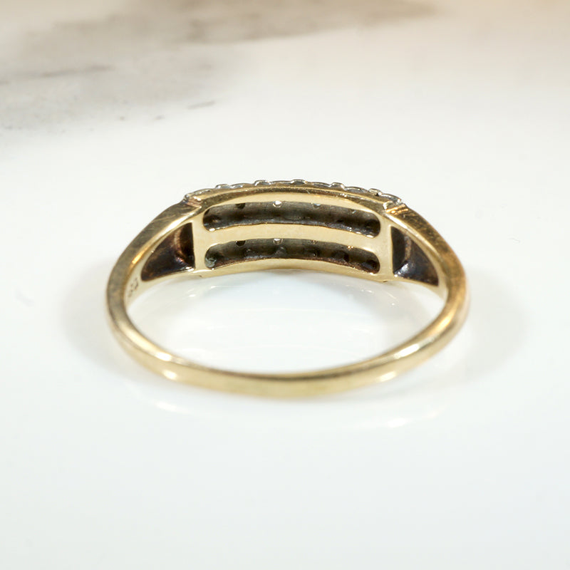 Double Row Diamond Band in Two-Tone Gold