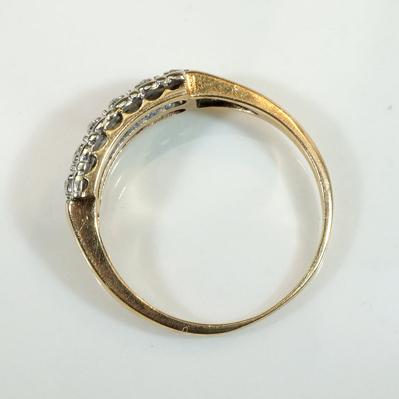 Double Row Diamond Band in Two-Tone Gold