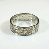 Engraved White Gold Dogwood Blossom Band