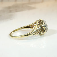 Diamond Cluster in Two-Tone Filigree Ring