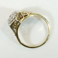 Diamond Cluster in Two-Tone Filigree Ring