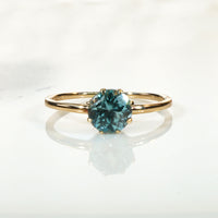 Exquisite Edwardian Blue Zircon Solitaire Ring