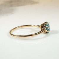 Exquisite Edwardian Blue Zircon Solitaire Ring