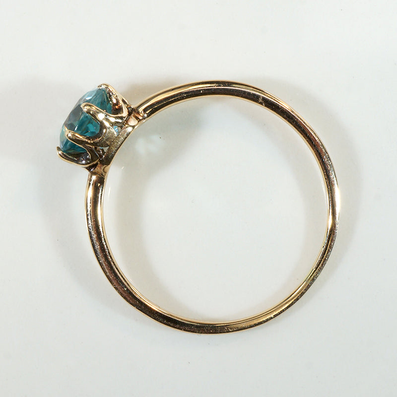 Exquisite Edwardian Blue Zircon Solitaire Ring