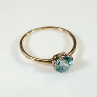 Exquisite Edwardian Blue Zircon Solitaire Ring