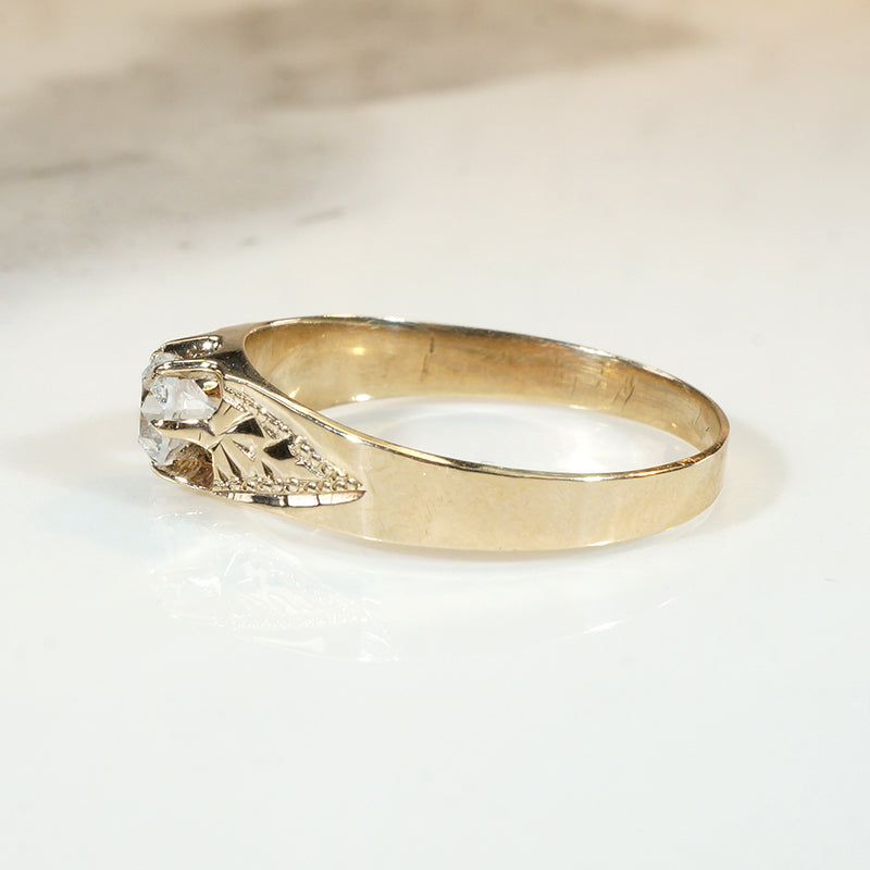 Tasteful Victorian Diamond Solitaire with Engraving