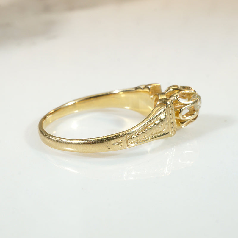 Eccentric Old Mine Cut Diamond Engagement Ring