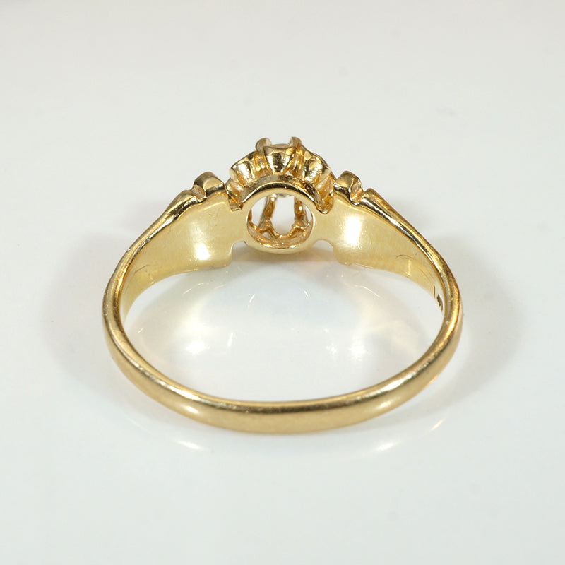 Eccentric Old Mine Cut Diamond Engagement Ring