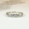 Softly Curved Five Diamond & White Gold Band