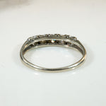 Softly Curved Five Diamond & White Gold Band