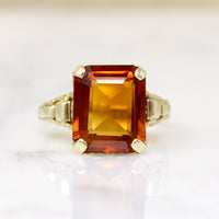 Charming Citrine Ring with Buckle Motif
