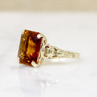 Charming Citrine Ring with Buckle Motif